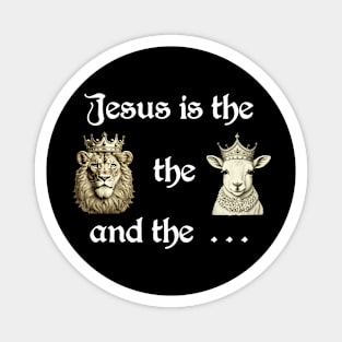 Jesus is the Lion, the Lamb, & G.O.A.T. - White, Unisex Christian Cotton T-Shirt, Stylish White Imagery, Trendy Spiritual Shirt, Christian Apparel, Comy, Soft Magnet